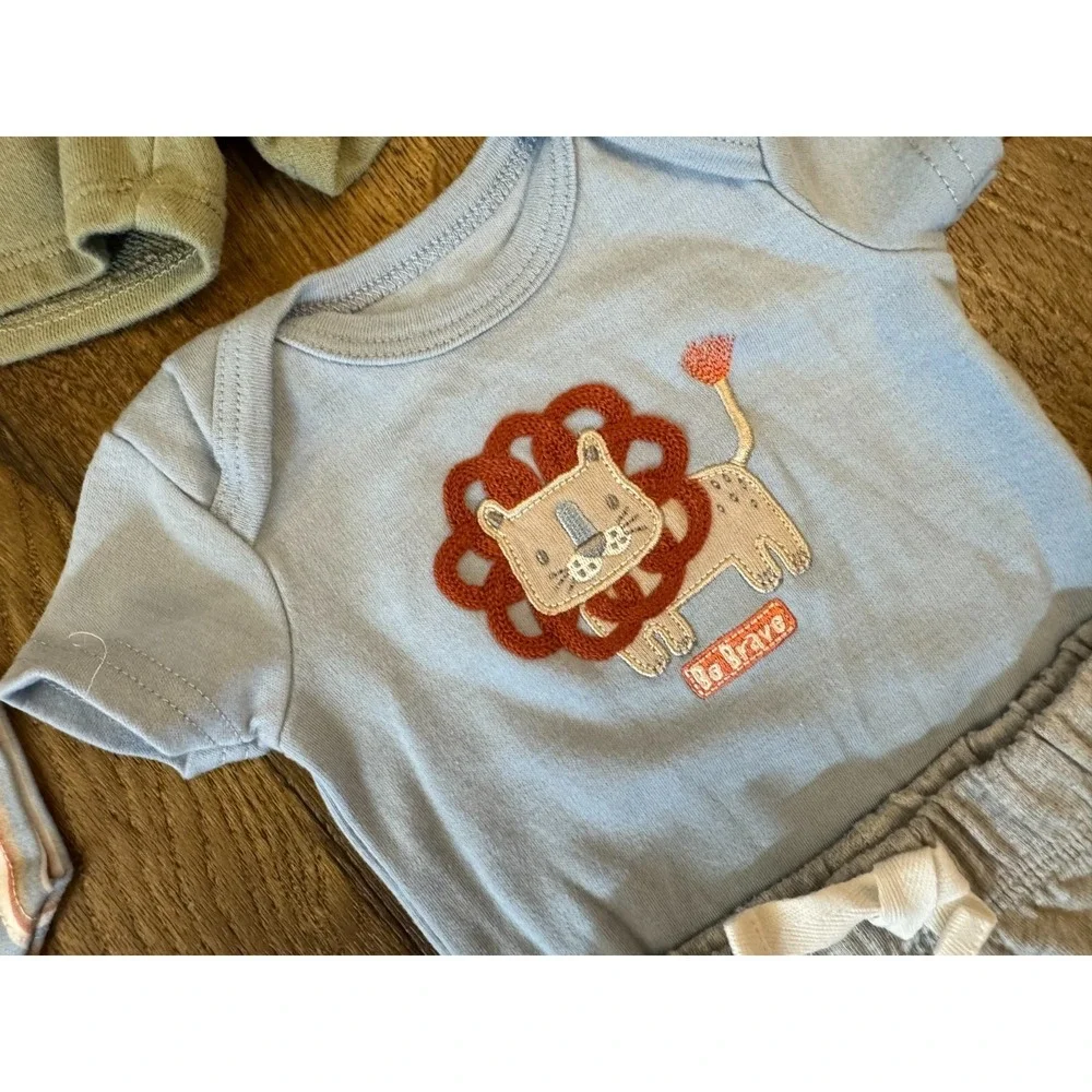 Garanimals Carters‎ Baby Boy Bodysuits Shorts Lot 0/3 Months Summer Lion Safari
